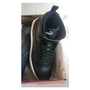 PUMA RBD Game Junior Size 6.5, Black Tennis Shoe with White Sole NIB